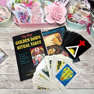 The New Golden Dawn Ritual Tarot Book, Tarot Card Deck & Layout Sheet Set Cicero